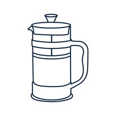 Coffee brewing methods icons, Coffee press pot outline and filled vector sign. Symbol, logo illustration.