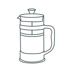 Coffee brewing methods icons, Coffee press pot outline and filled vector sign. Symbol, logo illustration.