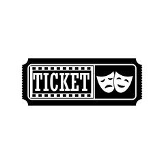 Theater ticket icon isolated on white background