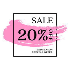 Pink 20% sale label