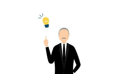 喪服を着たシニア男性、解決