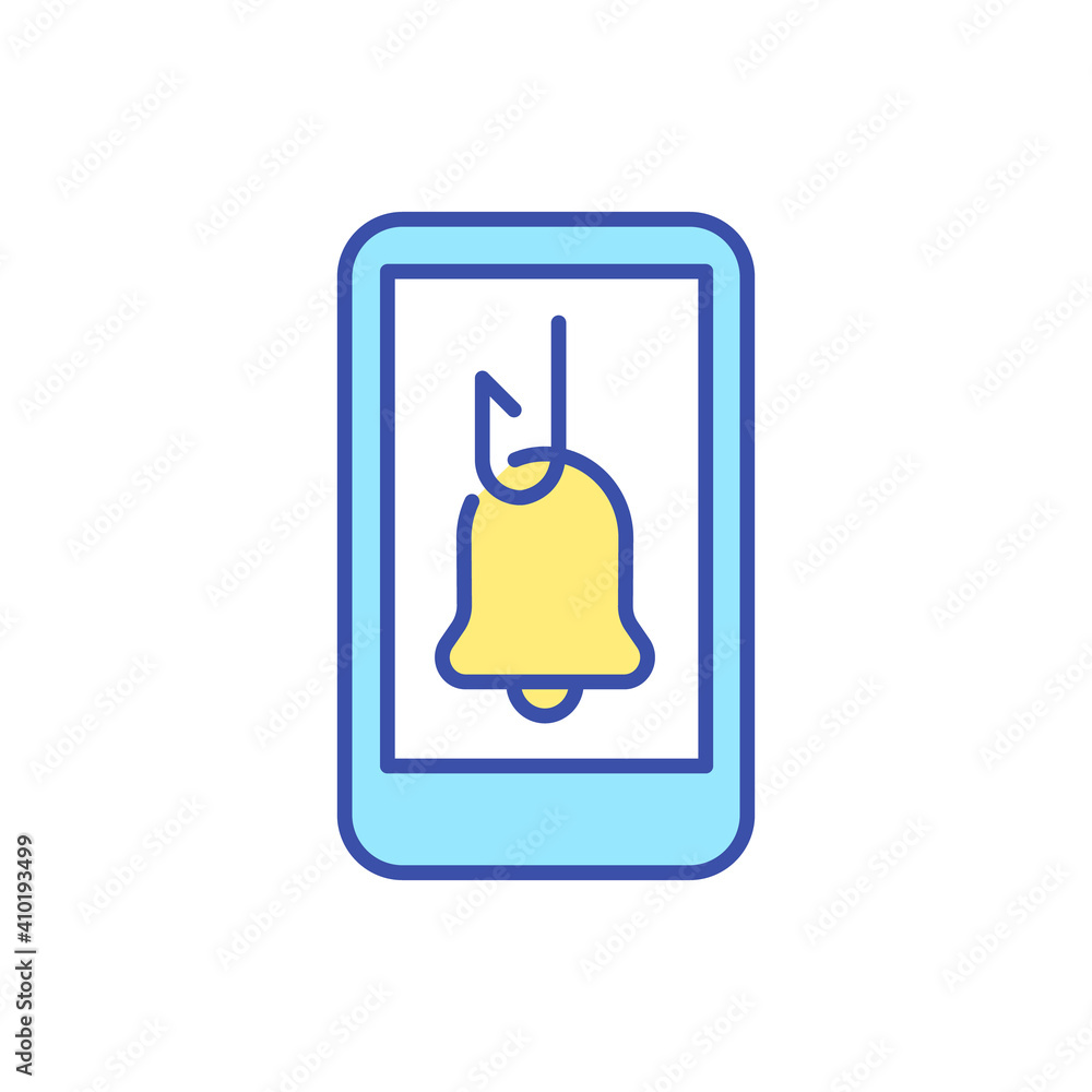 Poster boredom as trigger for smartphone use rgb color icon. infinite scrolling on social media. dependence