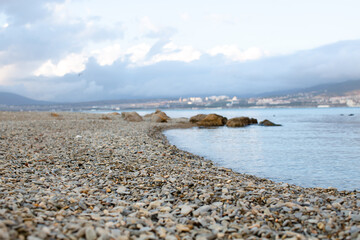 Rocky beach on the sea