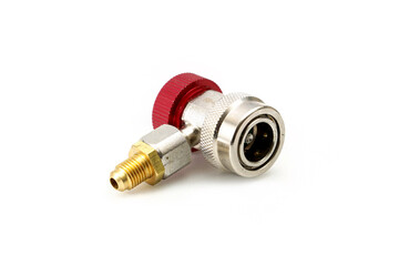 quick coupler air condition fittings isolated on white