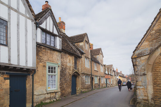The historic and well preserved village of Lacock, in county Wiltshire, England is popular tourist stop.
