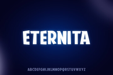 Eternita, Neon font uppercase space modern vector illustration.