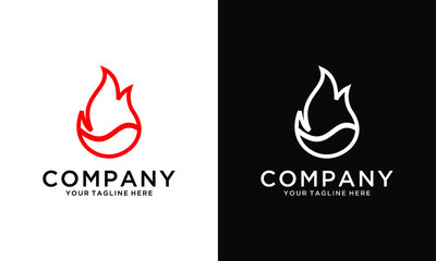 Hot coffee logo, roasted coffee logo design vector template on a black and white background.