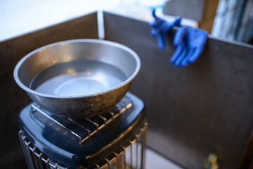 市場の灯油ストーブ