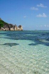 the Anse Bonnet Carre on La Digue Island, Seychelles, October