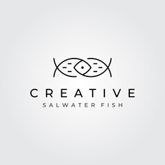 Obraz premium abstract fish logo minimalist line art vector symbol illustration design
