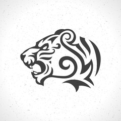 Tiger face logo emblem template mascot symbol