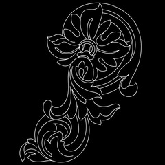 Vintage baroque ornament, corner. Retro pattern antique style acanthus. Decorative design element filigree calligraphy vector