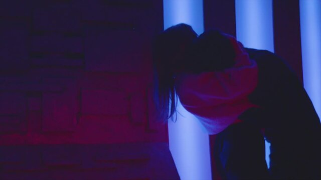 passionate kisses in a nightclub