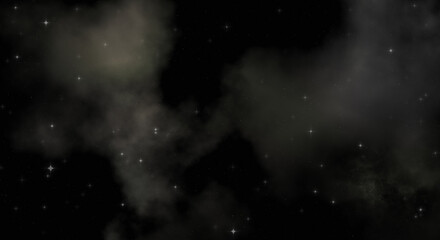 Star field in galaxy space with colorful nebula. Sci fi background of deep space. Ethereal wallpaper.