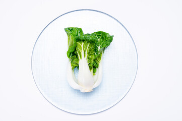 Young white bok choy or bak choi Chinese cabbage