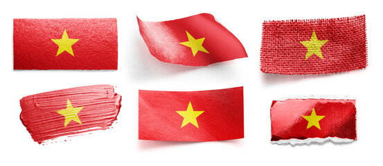 Set of the national flag of Vietnam on a white background