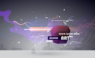 Covers templates set with graphic geometric elements. Applicable for brochures, posters, covers and banners. Vector illustrations.