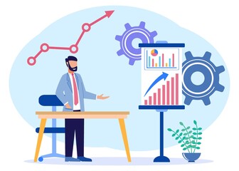 Illustration vector graphic cartoon character of business analysis