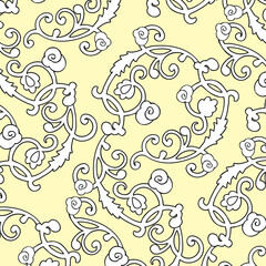 Floral seamless pattern. Hand drawn. For textile, wallpapers, print, wrapping paper. Vector stock illustration.