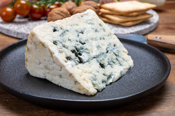 Cheese collection, French blue cheese roquefort from grotten of Roquefort-sur-Soulzon, France