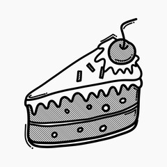 cake doodle vector icon. Drawing sketch illustration hand drawn line eps10