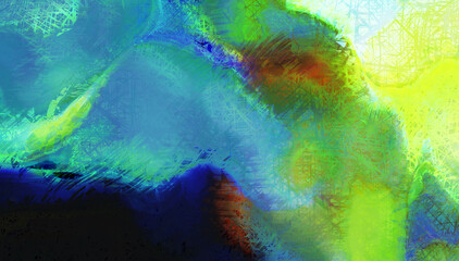 Modern art. Colorful contemporary artwork. Color strokes of paint. Brushstrokes on abstract background. Brush painting.