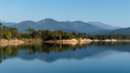 Alzitone lake in the eastern plain of Corsica
