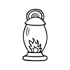 Lantern in doodle style. Hand drawn vector illustration isolated on white background.