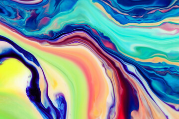 Abstract colorful background, soft fluid art wallpaper. Mixing paints and colors, modern art.