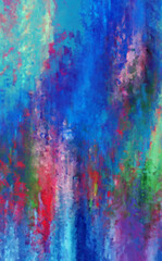 Modern art. Colorful contemporary artwork. Color strokes of paint. Brushstrokes on abstract background. Brush painting. Unique wall art.