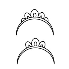 Tiara for a princess in two versions outline for coloring on a white background © Azuzl