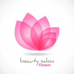 Flower symbol abstract beauty salon cosmetics brand style. Lotus leaves logotype design. Vector luxury fashion template. Health spa concept