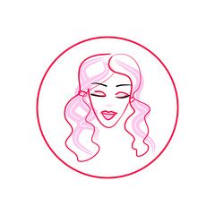 Logo woman silhouette, head, face logo isolated. Use for beauty salon, spa, cosmetics design, etc