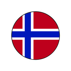 Norway Flag Button set - rounded, circle, for European push button concepts.	