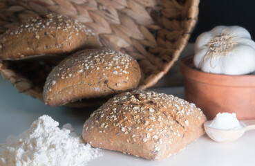 assortment of baked bread
