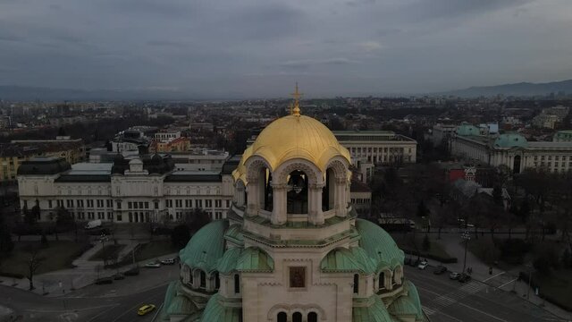 Alexander Nevsky Cathedral in Sofia, Bulgaria by Drone