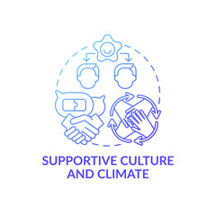 Supportive culture and climate concept icon. Co-design idea thin line illustration. Increasing productivity and efficiency. Enhancing workforce retention. Vector isolated outline RGB color drawing