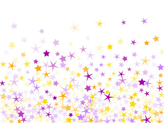 Violet and yellow sparkles confetti pattern. Flat