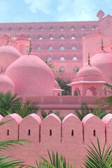 Illustration of Indian and Islam architectural. Palace 