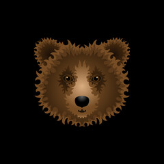 bear portrait styled with ornaments