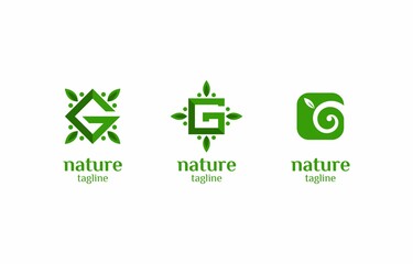 Letter G Nature Leaf Logo Vector Template