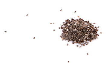 Chia seeds isolated with white background