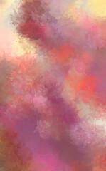 Abstract background of colorful brush strokes. Brushed vibrant wallpaper. Painted artistic creation. Unique and creative illustration.