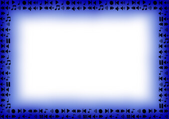 Marco de música con degradado azul