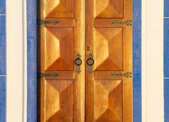 The Heaven Golden Door of a Coastline Church in Zambujeira do Mar, Alentejo, Portugal.