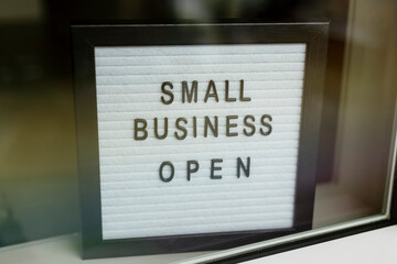Small business open - sign