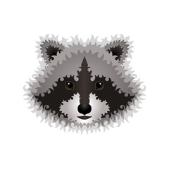 raccoon portrait styled with ornaments