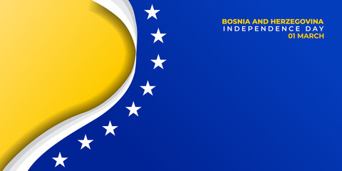 Blue abstract background with star design. good template for Bosnia and Herzegovina independence day design.