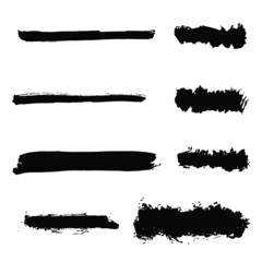 brush strokes black silhouette vector isolated 