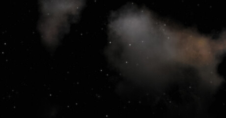 Star field in galaxy space with colorful nebula. Sci fi background of deep space. Ethereal wallpaper.